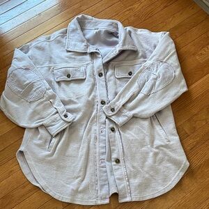 Lavendar Button-Up Fleece Jacket